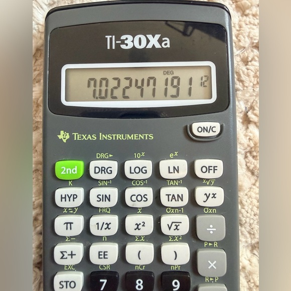 Texas Instruments TI-30Xa Solar Calculator - Black and Green - Picture 7 of 8